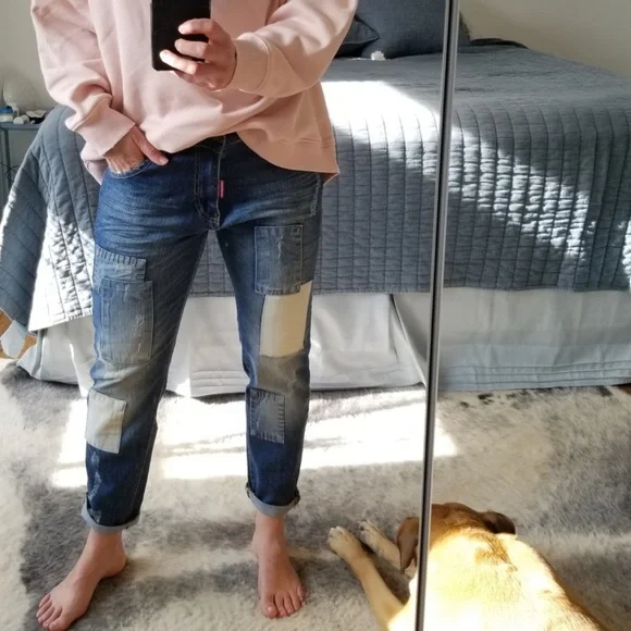 Dsquared patchwork boyfriend Jeans - Picture 4 of 9